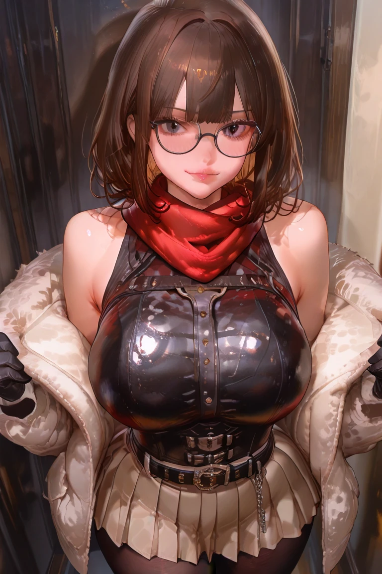 Browsing Caution, (Best image quality,highest quality,Highest Resolution, Ultra-Realistic Images,Very detailed,masterpiece,8k),One Woman,Whipping,Brown medium hair,Khaki military uniform,Leather gloves,Leather boots,((With a blue whip)),((Sticky with sweat)),Big Breasts, Erect nipples,((Pull up your clothes to expose your breasts,Showing off big areola)),blush, Eyes in Love, Dynamic pose ,Browsing Caution,
