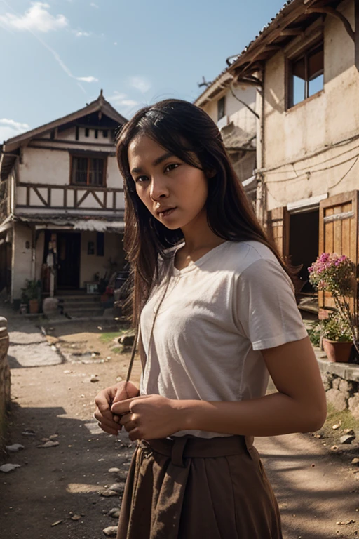 "Generate a hyper-realistic 4K digital image depicting filipino, pinoy, portrait, on farm, the face must be on point and realistic, This scene should exude the essence of a photorealistic photograph, capturing the genuine morning street life in the Philippines with meticulous detail and precision."