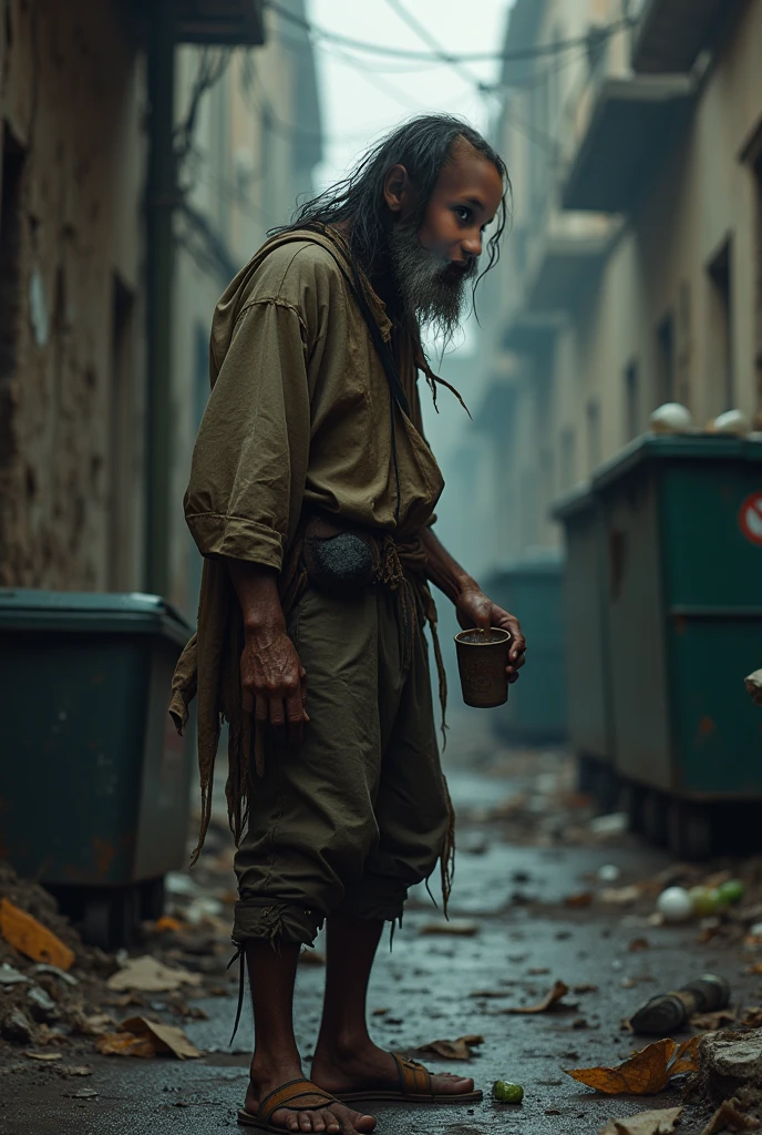 Poor and drunk Indian army man