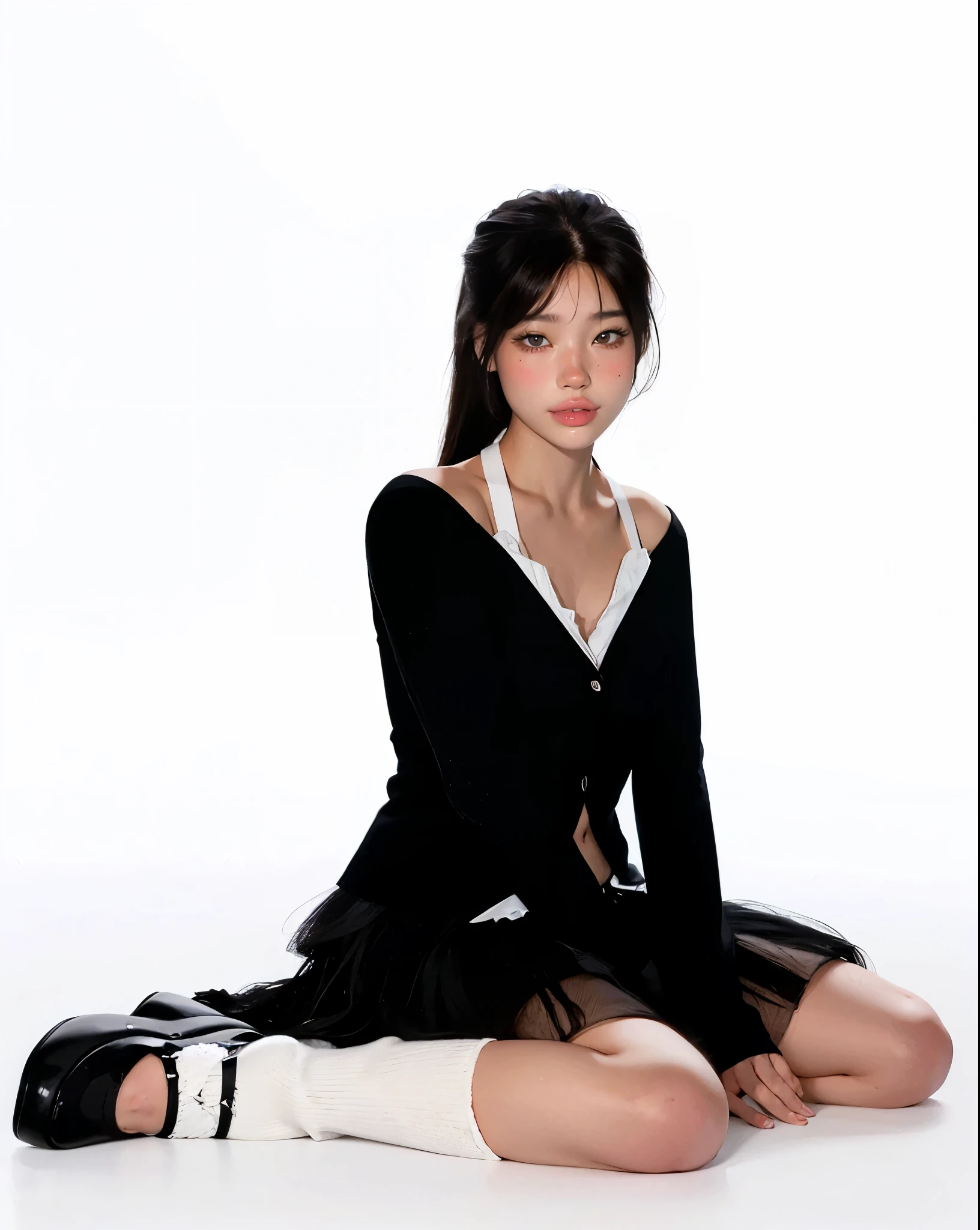 young adult girl, small, the game sucks, fashion clothes, sitting in front, 