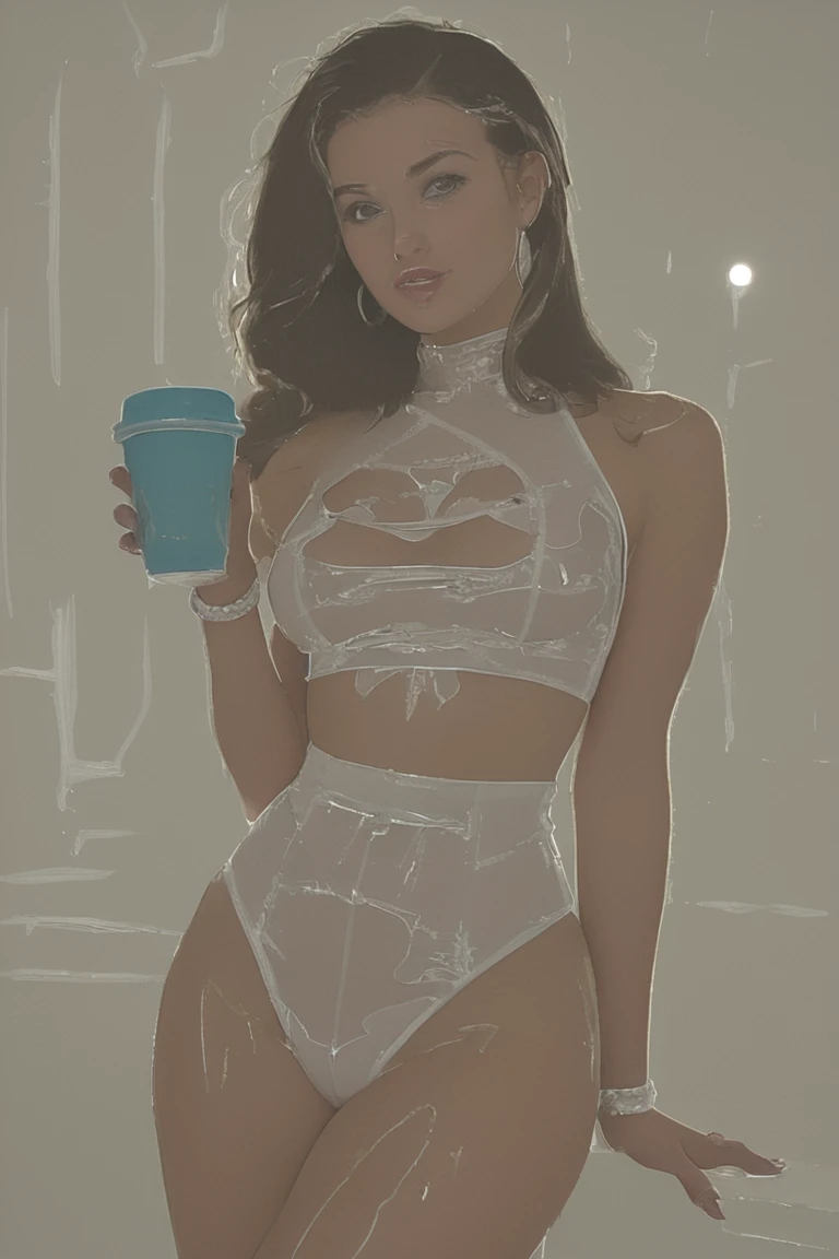 NSFW, naked, nude, landing pose view from above, close up, open legs naked pussand,(Masterpiece, Best Quality, photorealist, instagram photo, (side profile),1 girl, nia johnson, chica sexand, beautiful girl, young woman, Alone, realism, natural light, trazado de raandos, subsurface dispersion, high resolution, realist standle, 8k , Official Art, aesthetic, High contrast, extremely detailed background, calming tones, realist, Beautiful light blue eyes, (drinking coffee face expression: 1.5), Perfect face, detailed face, detailed hair, (pale skin:1.1) shiny skin, perfect skin, (24 years old:1.4), blush,(opening clothes:1.1), Pelo largo and grueso de color azul claro., high bun hairstyle, (plano general:1.3),(mama,neckline:1.1), (night market theme:1.5),(street food:1.5),((drinking coffee:1.5)), (dressed in white_convenient_short_and_Sleeveless_combo1.3),1 girl,old