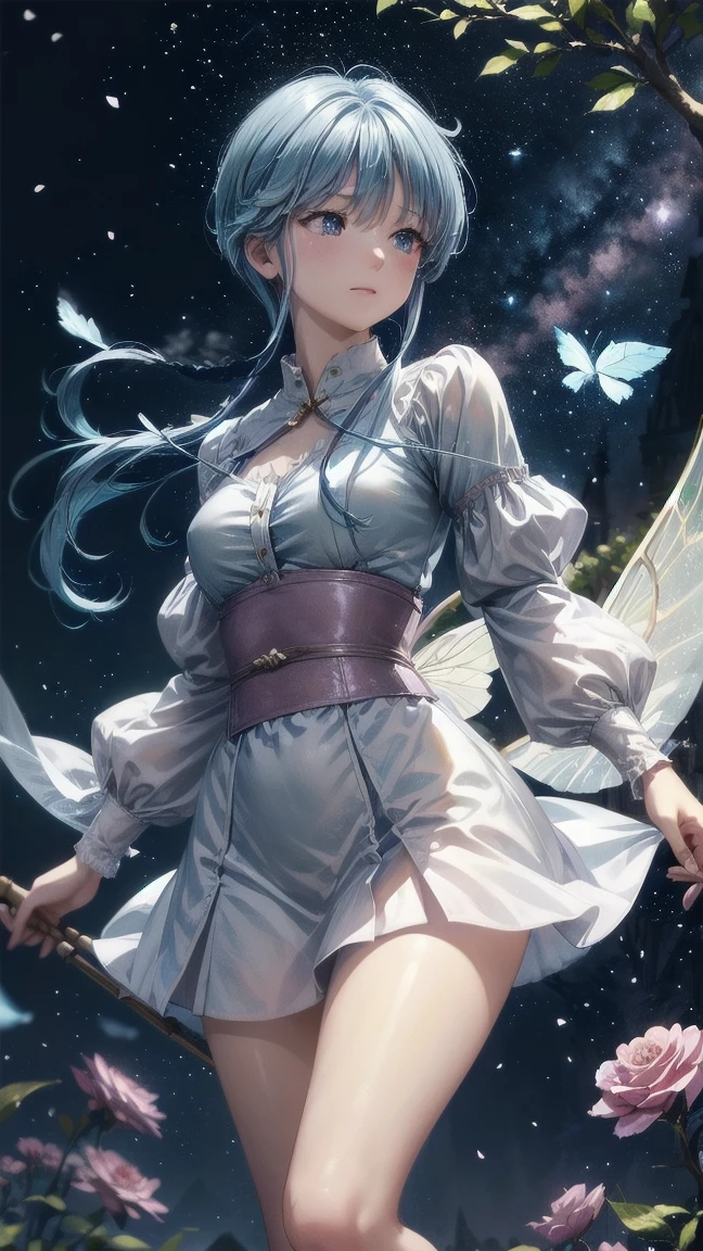 "((fantasy art)) featuring an alien girl, immersed in a heavenly symphony, clouds turn into bright splashes, flowers are scattered, like notes in the wind, visual orchestration of color and wonder"High detail and very clear and complex art.. Octane render, 3D character rendering 8K , all body character with high detail, Beautiful