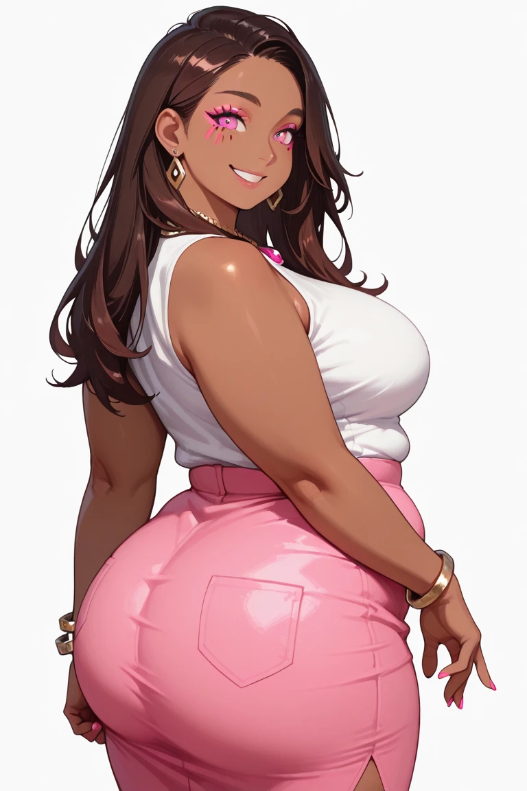 exited, smile, scream, Open mouth, young girl, Pullover, whole body to see, pigtails hair, (( very wide hips)), (((colossal Thighs, gigantic thighs, very huge thighs, very big thighs))), fullbody, platform heels, black skin, very Big breast , full body , yellow mini bikini, tight stockings, big smile showing teeth, closed eyes, tanned, brown skin,