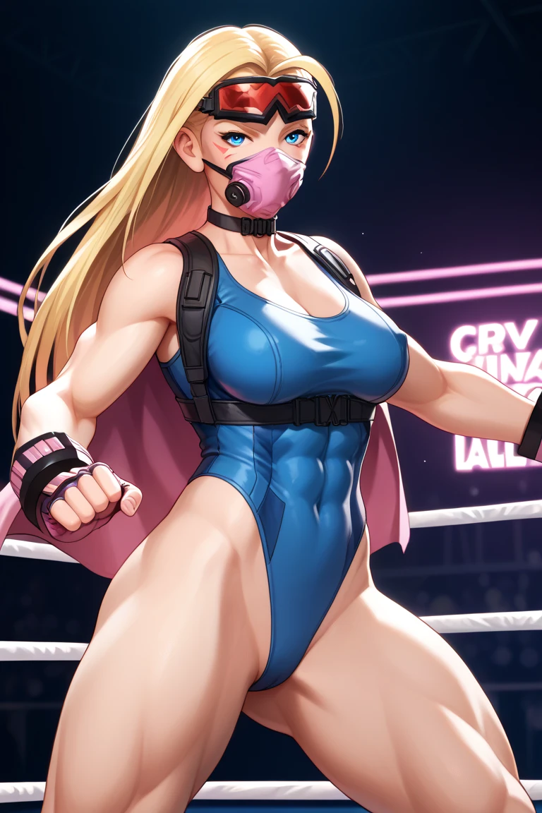 masterpiece, highest quality, (Highly detailed CG Unity 8k wallpaper), (highest quality), (Best illustrations), (Best Shadow), Confused, Realistic lighting, (abyss), Beautiful and delicate shine,victory,Random Pause,((Bare skin wet with sweat,Female professional wrestler)),Cute freckles on the cheeks,Mole under left eye,Cowboy Shot,Hair wet with sweat,A leotard-type wrestling costume with gorgeous decorations,pain,suffering,ring,Plump,Villain wrestler,A blonde-haired female wrestler and a pink-haired female wrestler are grappling,