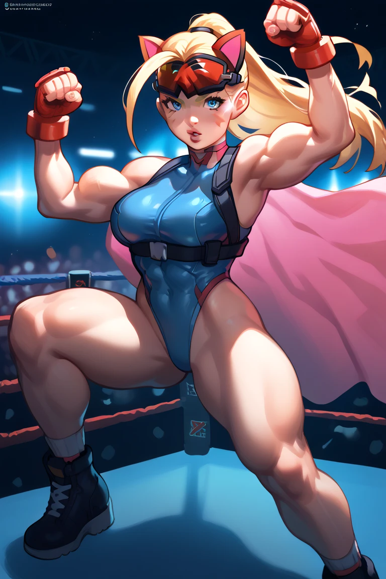 Masterpiece、Highest quality、Full Color、Photorealistic、とても分厚い筋肉女子wrestling、Dynamic Pose、leotard、Dazzling Light、wrestling、An enthusiastic crowd watches、Two very thick muscle girls in sheer latex wrestling outfits are spanked in squatting position and faint from intense orgasms、very macho、Sweaty, intense orgasmic pleasure、Sweaty orgasm with intense convulsions、Composition from below、