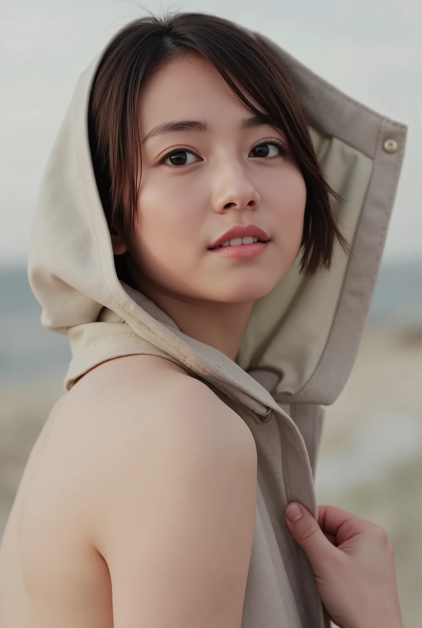  Wide Open Collar, Skin is visible、