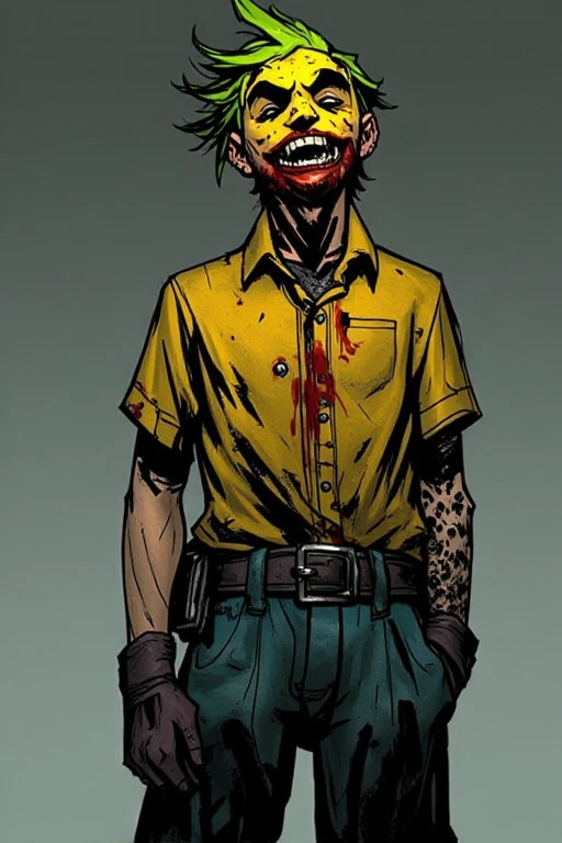 While surrounded by zombieen in yellow clothes are fighting