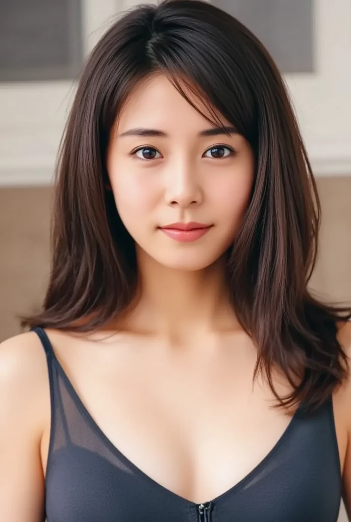 Dark brown hair、Light brown eyes、Japanese actress、I am about 40 years old.....、Saint-Tropezにあるホテルで、Luxurious living room、Sit on the sofa、weakened pose、A dress with a resort feel、Halter neck、Deep sorrow、weak、weakened pose、Deep sorrowの表現、Saint-Tropez、