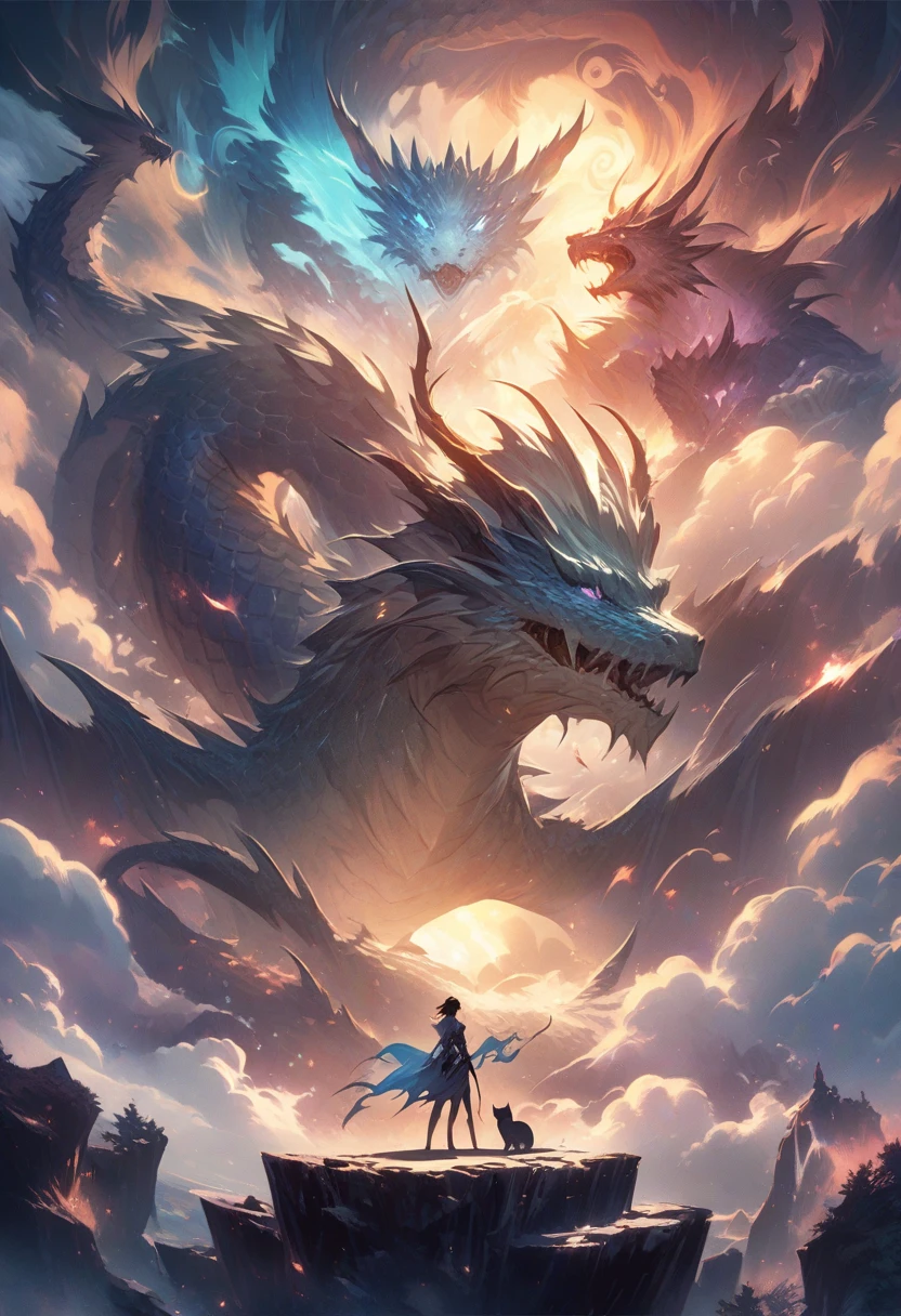 the beautiful hyper detailed scene render that a single beautiful girl lies in the arms of a huge silver dragon alone in the fairyland surrounded by white clouds, in the style of makoto shinkai victo ngai and peter mohrbacher studio ghibli artgerm karol bak beeple, cinematic, beautiful dream, psychedelic, animation style