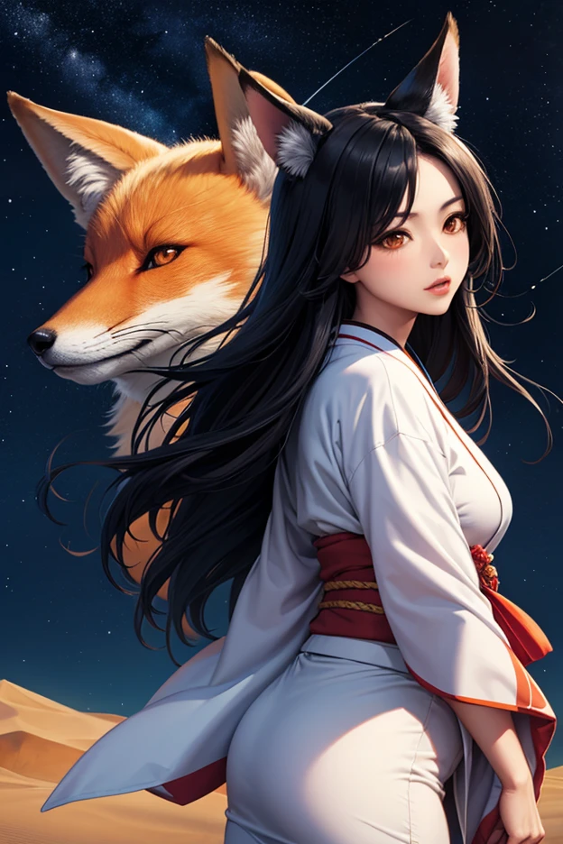 <lora:watercolorfantasy:1.0> watercolor style, kiitsune woman, short (orange|black) pixie haircut, (freckles:0.6), fox ears, (orange|orange|black|white) patterened kimono, masterpiece, 8k, high resolution, shallow depth of field, sharp focus