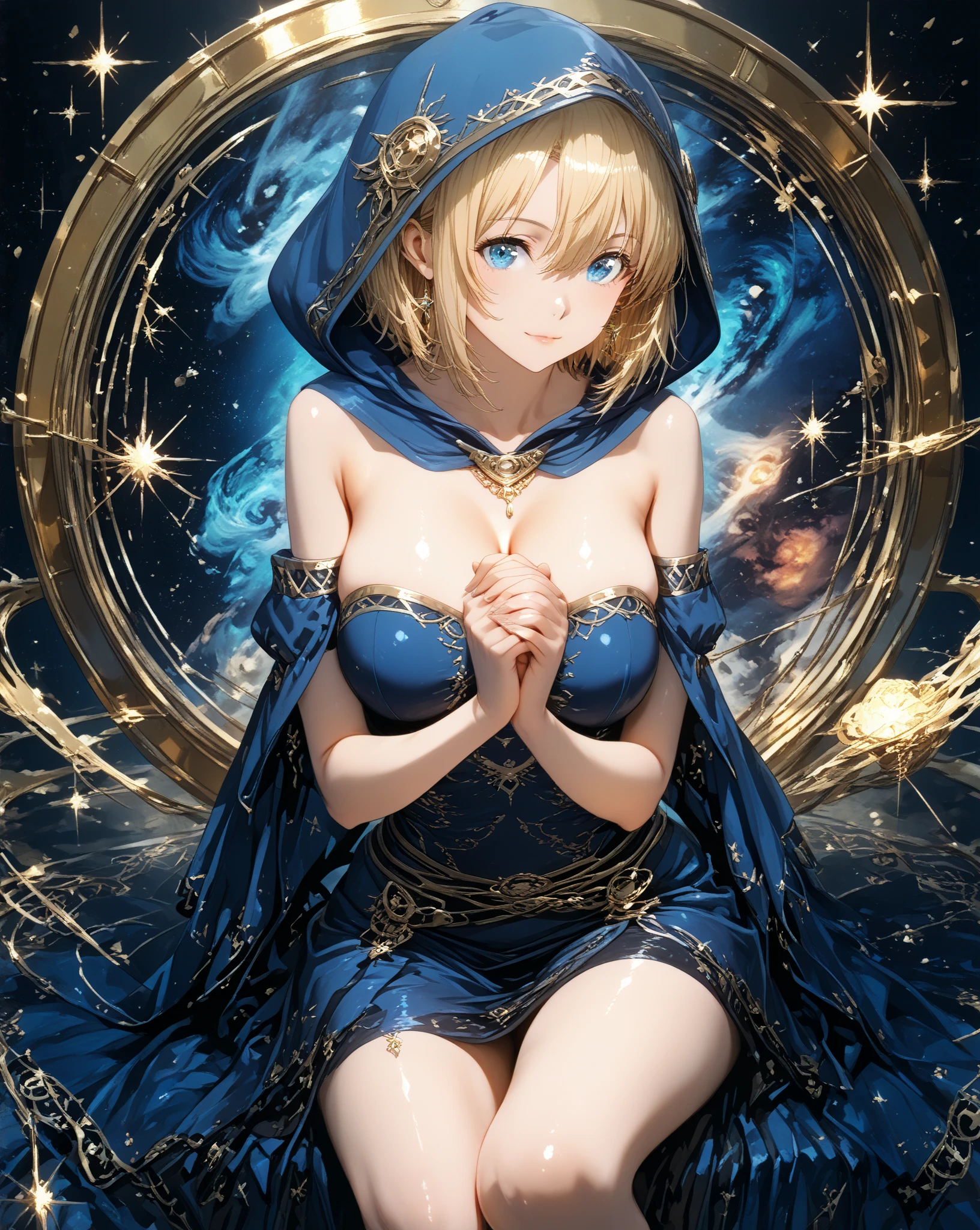 zeri, smirk, seductive smile,, (magical, magnificent, masterpiece:1.3)