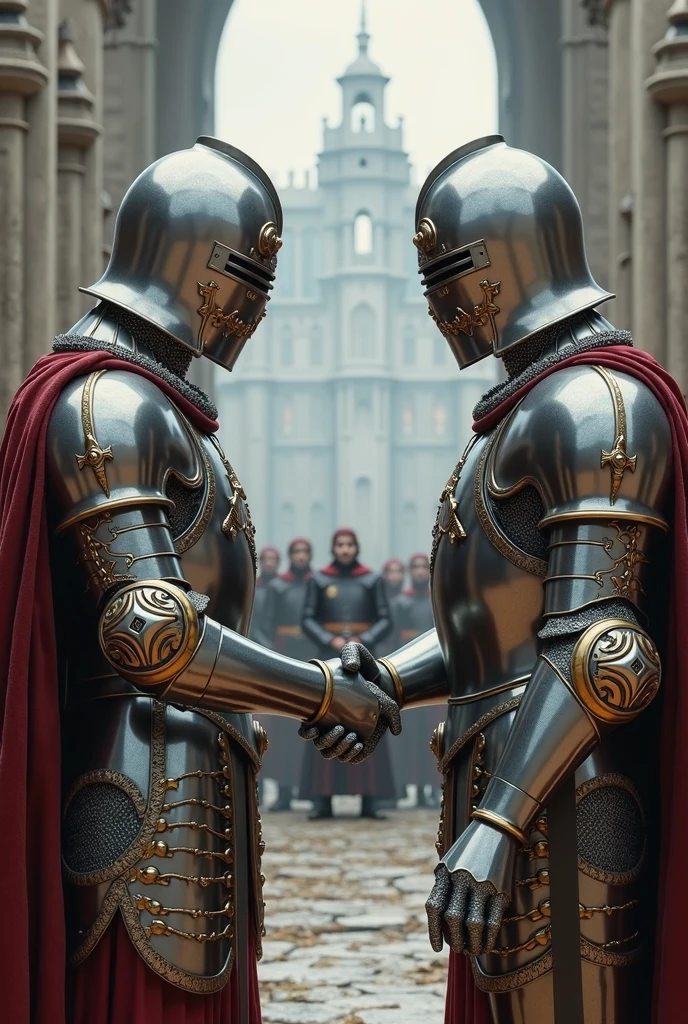 a group of Iron Talon soldiers, clad in black and gold armor sexually assault innocent woman of the city they sacked.