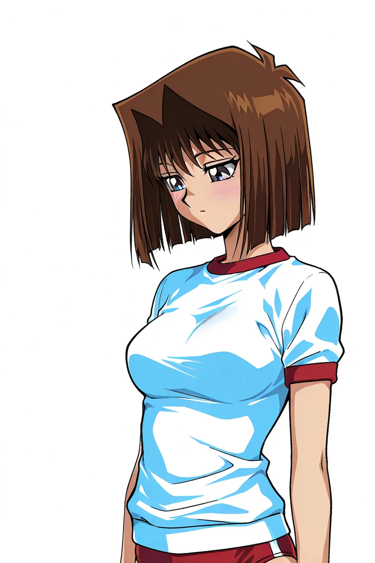 noriko Takaya,browny short hair, (completely nude:1.2),flat chest,
