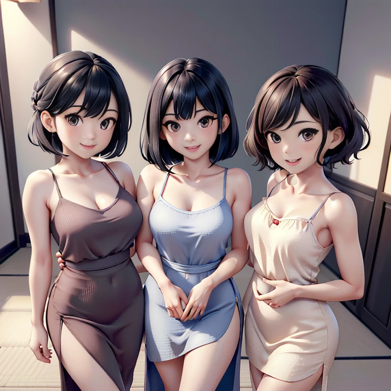 Highest quality, Super detailed, (Ultra-high resolution,8k), Ultra-high definition 4K, (Perfect Anatomy, Anatomically correct), (Five Sensual Housewives:1.4), (Beautiful Eyes), (Detailed eyes), (High-quality facial beauty), Friendly, (Photorealistic), (Big Breasts), Soft Skin, Glowing Skin, (Tight camisole, flower pattern skirt:1.3), Bright lighting, Summer Traditions, colorful, Goddess-like beauty, Professional photography techniques