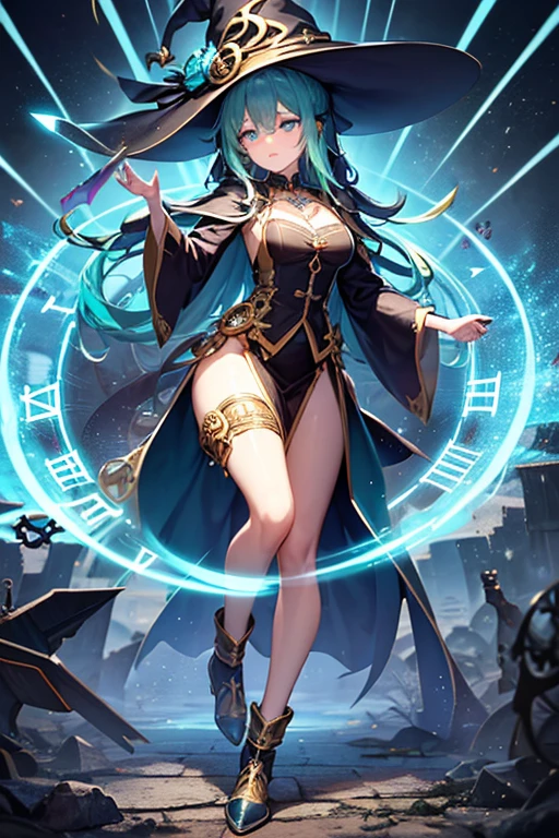 (masterpiece, best quality, ultra-detailed, best shadow), (detailed background,dark fantasy), (beautiful detailed face), high contrast, (best illumination, an extremely delicate and beautiful), ((cinematic light)), colorful, hyper detail, dramatic light, intricate details, (1girl, solo,white hair, sharp face,purple eyes, hair between eyes,dynamic angle), swirling black light around the character, depth of field,black light particles,(broken glass),magic circle, superhero , full body, holding magical staff, woman, happy, smile, look in front, tall, wearing boots,