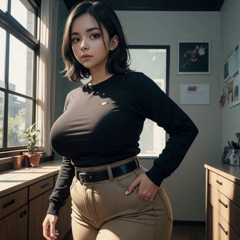 ((mejor calidad)), ((Obra maestra)), (detallado), cara perfecta, hermoso, suegra, asian-indonesian , voluptuoso, agotador random clothes (formal), en el cuarto negro, seductive expression, cuerpo gordito, buen cuerpo, mqmf gordita, japan-indonesian -indonesian. cuerpo completo, brazo grande, Caderas anchas , agotador a sneakers, peinado bob, cara de bebe , mejillas cachetonas, 31 years, mujer alta gordita, muslos tatuados , tatuajes yakuzas , muslos grandes, brazo grandepits , mejillas enormes y regordetas , cuello grueso, cold atmosphere, luz baja, pelo corto ondulado, small breasts, mostrando sus axilas , mujer gruesa , turtleneck, mujer gruesa . cuerpo completo, agotador shorts pants, agotador , pulsera y reloj de oro , brazos ligeramente gordos , vientre ligeramente gordo