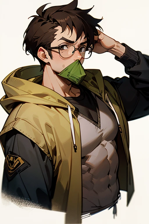 full body in image, face mask, hacker clothes, sweater clothing, sweater hoodie, joggers pants, masculine pose, unique hair, full naked man, male body, slender body, short hair, full body, hot body, sexy male body, dinamic pose, six patch. detalied pose, body, simple background, expressive face, focus on face, line art, sketch
