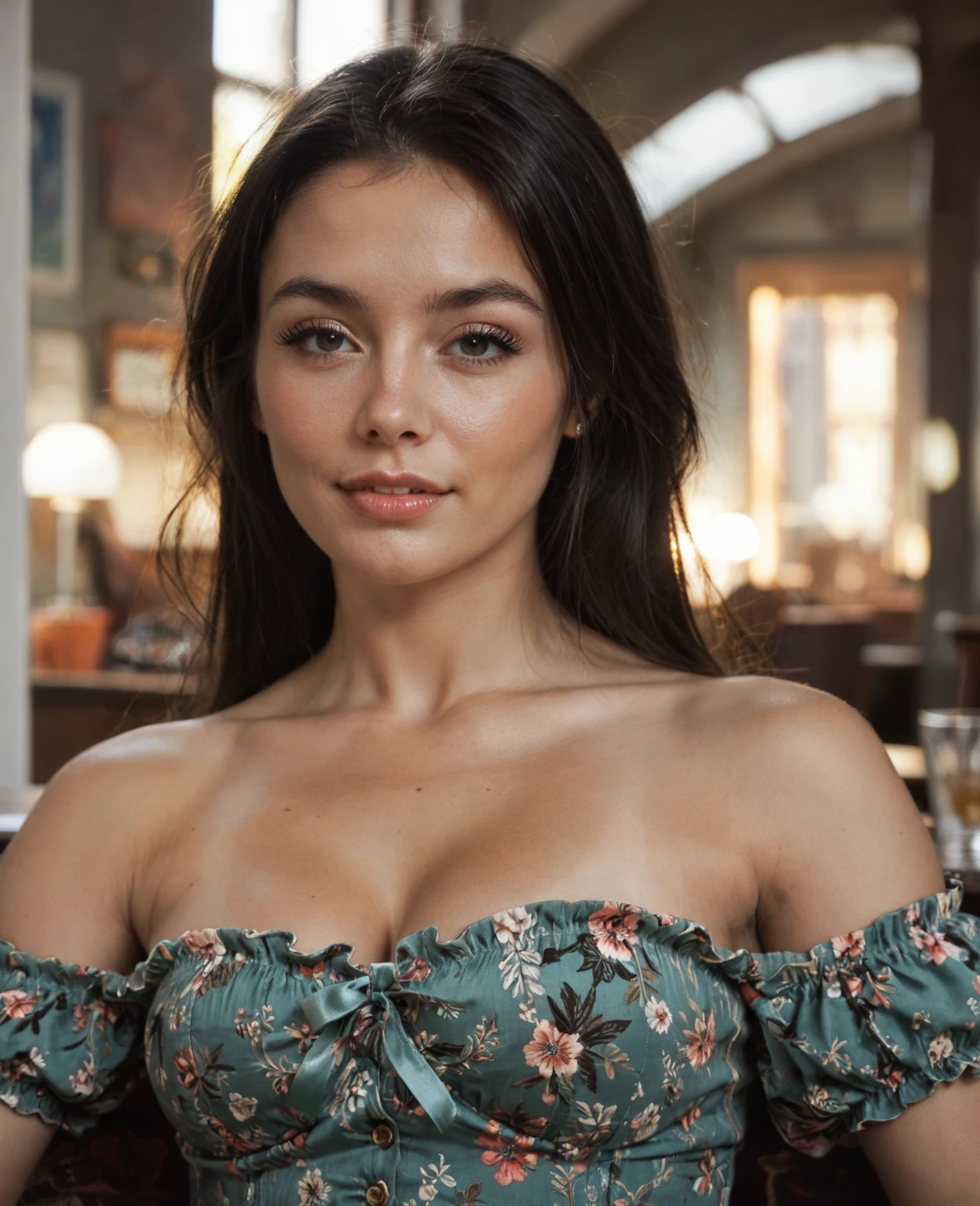 (face 3/4, glamorous portrait-style photograph of a [[catwoman]]), large breasts , clevage, (highly detailed face:1.4) (smile:0.7) ( in a cafe on date :1.3) POV, by lee jeffries, nikon d850, film stock photograph ,4 kodak portra 400 ,camera f1.6 lens ,rich colors ,hyper realistic ,lifelike texture, dramatic lighting , cinestill 800,(ShirleyS:sks woman:1.3), sexy movie photo,

