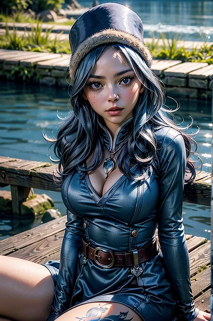 masterpiece, 1girl, solo, (shiny skin:1.2), highly detailed, ultra-detailed, ultra high res, (photorealistic:1.4), (best quality), (best shadow),detailed, perfect lighting, dark brown hair, very long hair, braids, large breasts,thick thighs,(abs:0.5), [face freckles], (blue eyes), choker, smokey make up, cloak, close up, portrait