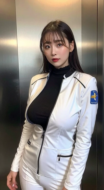 ((Beauty)),((Shiny Hair)),((Glowing Skin)),((Very white skin)),韓国Beauty、Heavy makeup、Jet Black Hair、Long Hair、((huge breasts:1.1))、((Race queen costume made of enamel material:1.3))、((Light blue and white clothes))、((Very short patent leather hot pants))、((Very short hot pants:1.4))、Convention Hall、((motor Show))、Small waist、sexy、Skin-revealing clothing、sports car