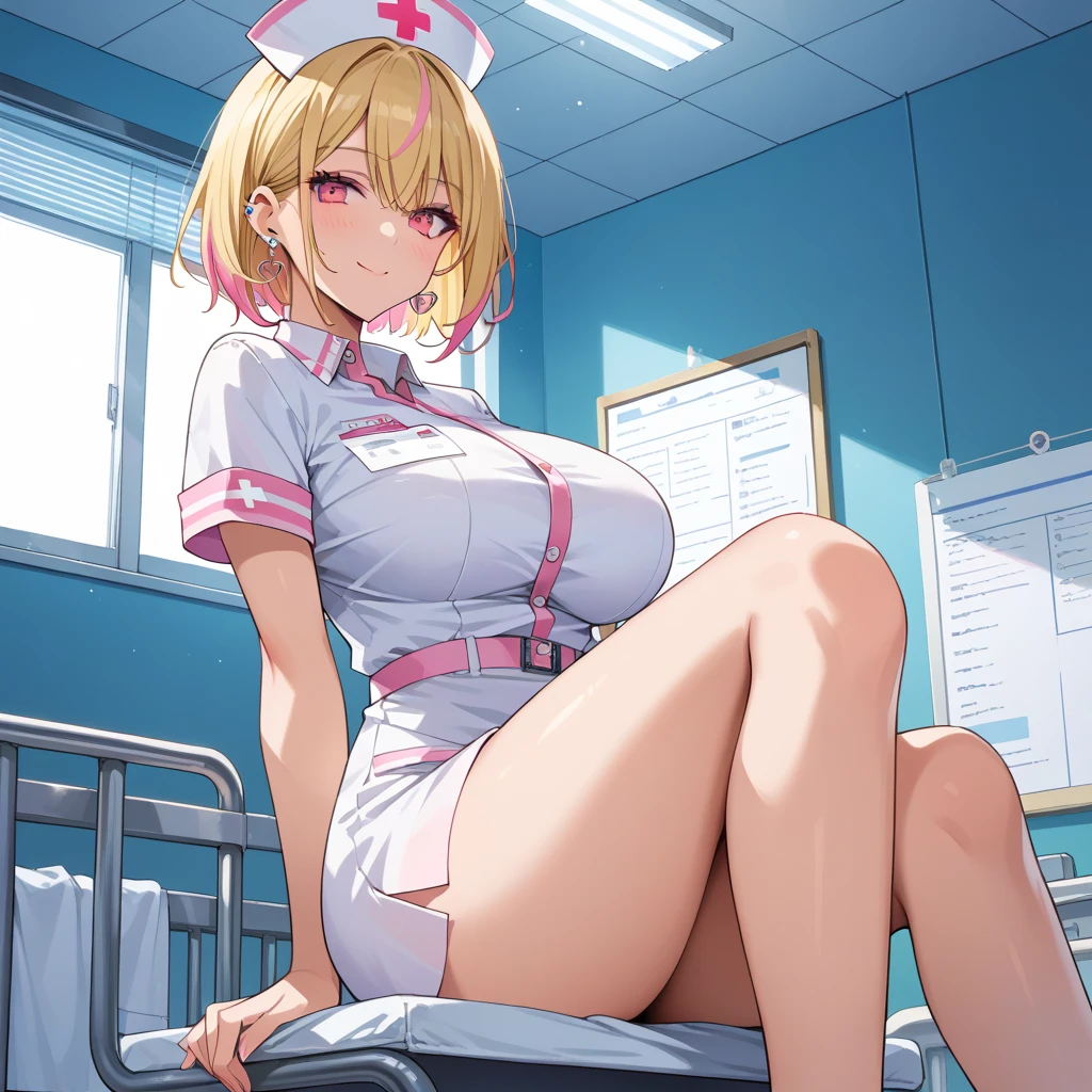 anime artwork, score_9, score_8_up, score_7_up, score_6_up, score_5_up, score_4_up, r,Camie Utsushimi, light brown hair, dark brown eyes,, breasts, , big breasts, , , , she is 24 years old, , ,horny, , , , style_3, , nurse outfit, at hospital, she straddling me, i am nude