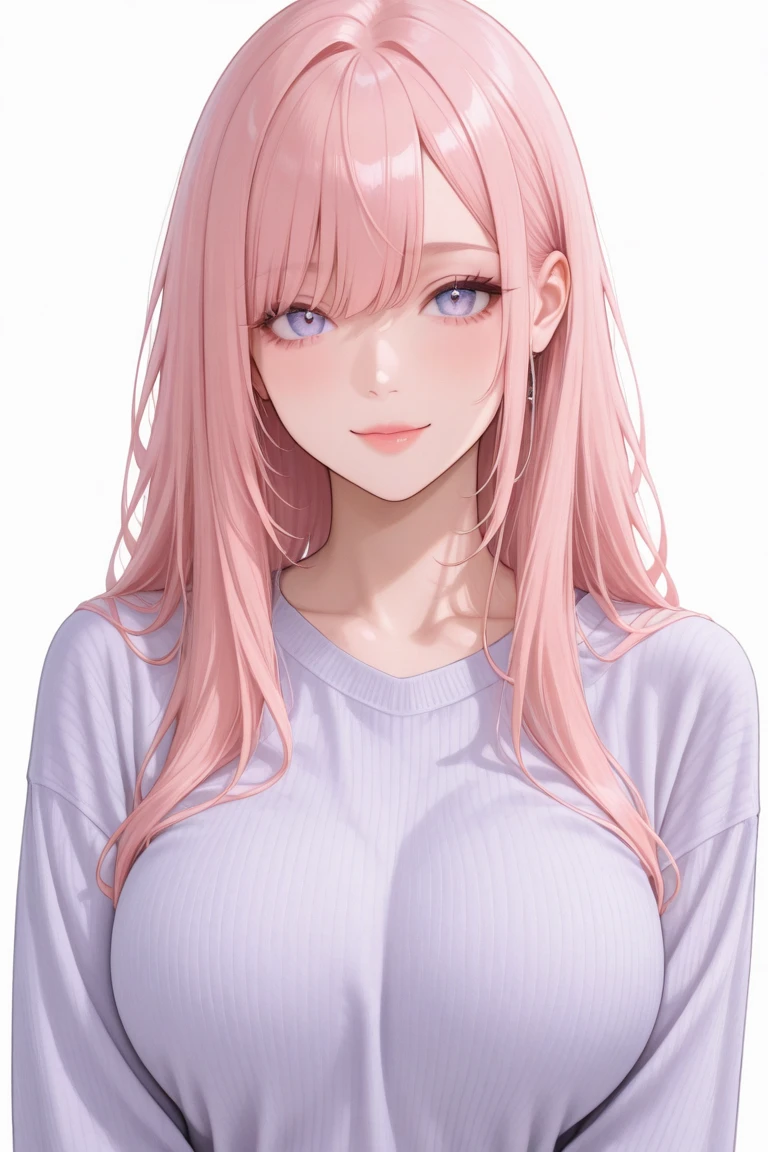 ((best quality)), ((masterpiece)), (detailed), perfect face, sexy, pink hair, long hair, skinny, blue eyes, tank top