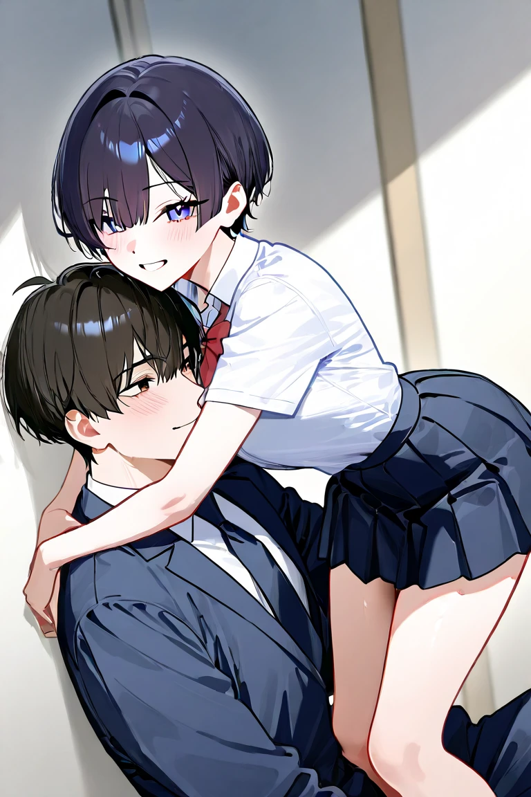 boy and girl、、Gym suit、kiss、hug each other、Hotel