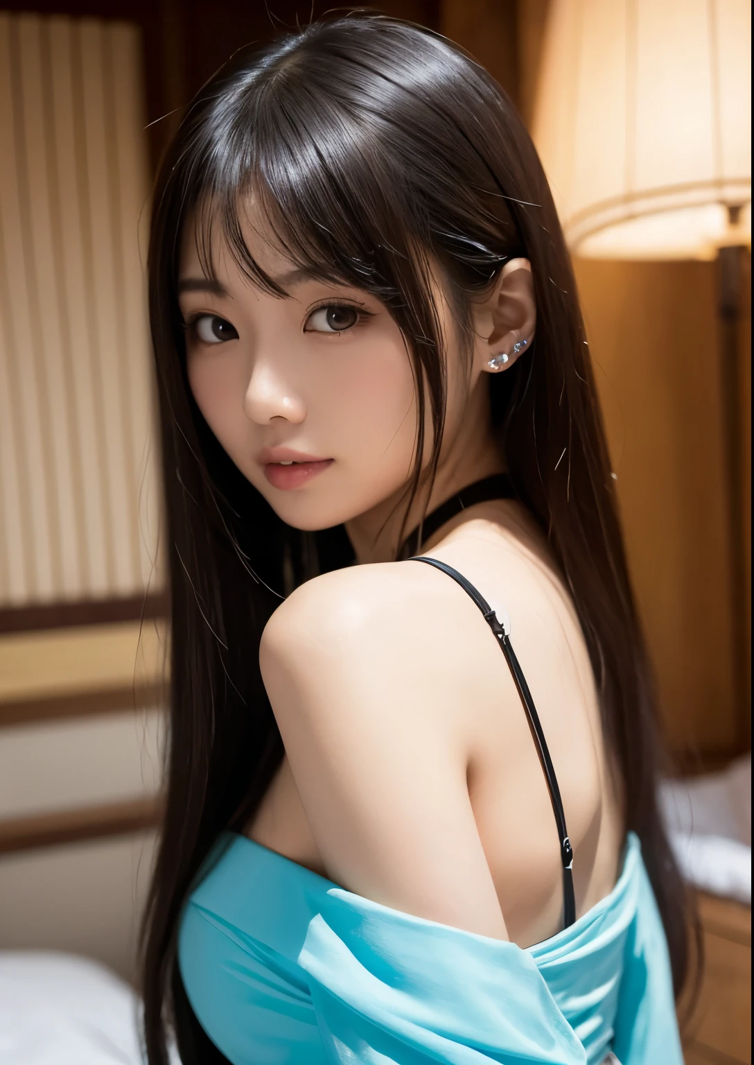 (top quality, masutepiece: 1.1), (Realistic: 1.3), BREAK (((FF7,Tifa_lockhart,solo))),(location: a cozy coffee shop with warm lighting),(gravure pose:1.2,idol),Ultra-detailed face, Detailed eyes,Red eyes, BREAK (((FF7,Tifa_lockhart))),(black brown hair, Large breasts: 1.0), BREAK (wearing a tuxedo:1.5),(no bra),(Small and beautiful hard nipple),About 18 years old,kawaii,shy:1.1,happy, smiling