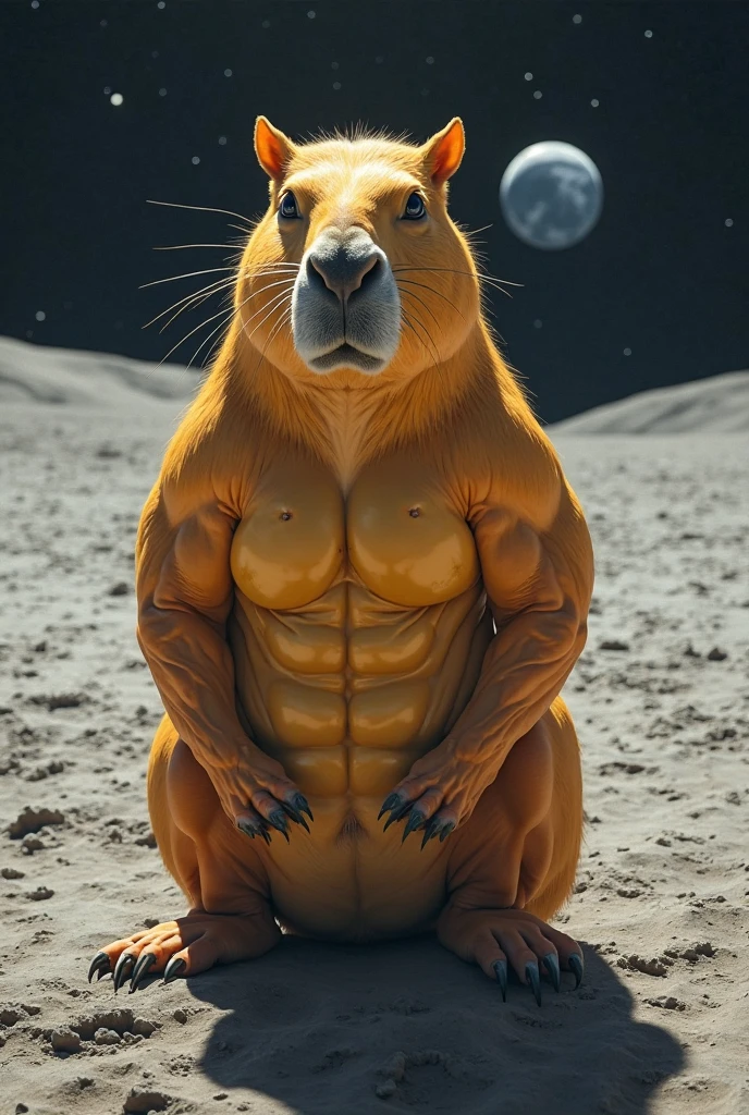 NSFW, Solo, male, space, daddy tyrannosaurus, massive, enormous, tall, huge, wide, thick, buff, giant biceps, huge pecs, muscular, by bebebebebe, smirking, smug expression, big tail, thick tail, grin, sweaty, large chin, massive jaws, thick neck, strong lower jaw, extremely hung,