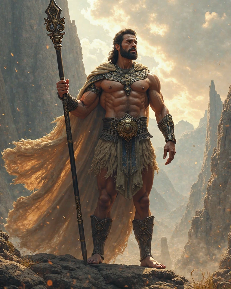 I want an epic image of Sisyphus defying the gods, but without any connection with the stone