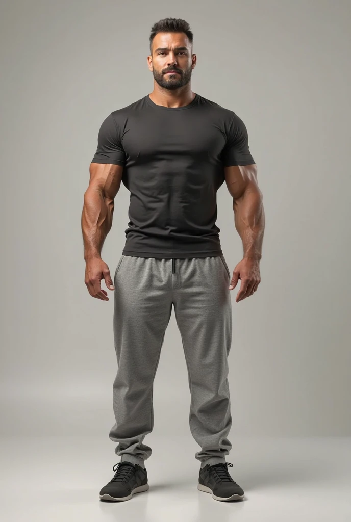 Generate realistic pictures of a young Indian male model with average physique posing with sports shoes on a black background. The images must be extremely realistic. The poses must be very creative. And shoes must be visible perfectly as it is for a shoes brand. He is standing 