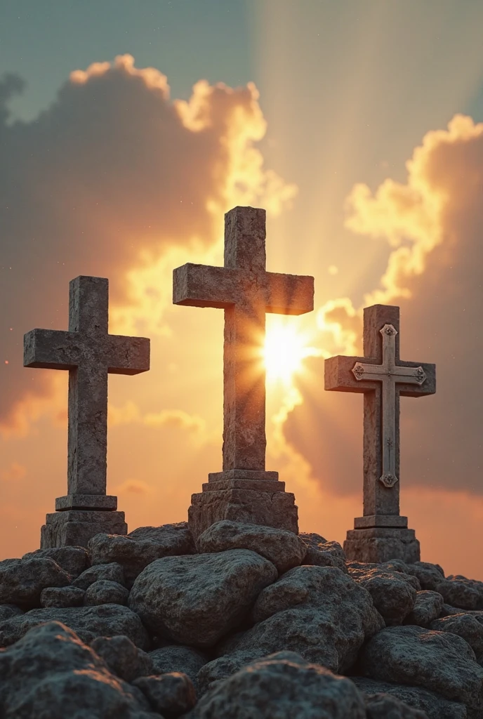 There's a cross on a hill with lots of tombstones, O que acontece depois da morte, death is swallowed up in victory, Afterlife, tombstones, tomba, crucifixion, The afterlife, Cruzes, tombstones, Jesus na Cruz, Jesus na Cruz, lembrando sua vida, cross composition, batizado, Crucifixo, cristianismo