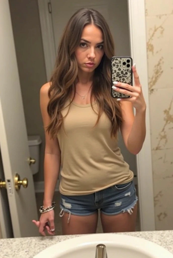 Beautiful 18 year old woman, Brown hair, Brown hair