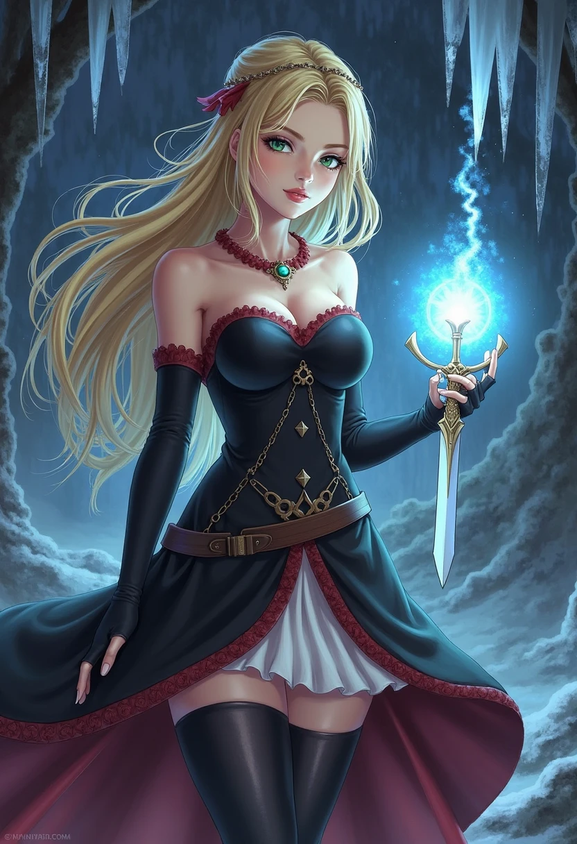(best quality, realistic, photo-realistic:1.37), vibrant colors, sexy female, oversized breasts and thighs, seductive pose and looks, smooth curves, sensual pose, soft lighting, anime-style, long flowing hair, detailed eyes and lips, alluring gaze, intricate clothing, fantasy backdrop, dreamy atmosphere.