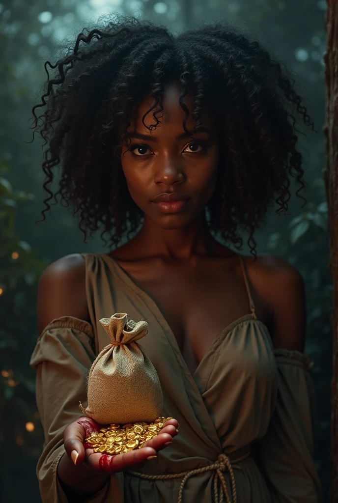 Ultra realistic, Cinematic Lights, garota negra de verdade, 16K, melhor qualidade, high resolution, atmosfera quente, atmosfera de sonho, 1 garota, 18 anos de idade, cabelo liso, cabelo preto comprido, franja na testa, olhos fofos, olhar sexy com olhos, bonito rosto bonito, linda maquiagem, Linda boca, pele realista, pele sendo iluminada, sombreamento perfeito, vestindo uma roupa sexy, brincos, hot corpo magro, grandes seios naturais, corpo quente e magro realista, garota gostosa, sedutor, postura sensual, ancas grandes, pernas grossas, roupas rasgadas, Texturas realistas, fundo desfocado, Profundidade, dream aesthetic, Atmosfera de sonho, cinematic lighting. 