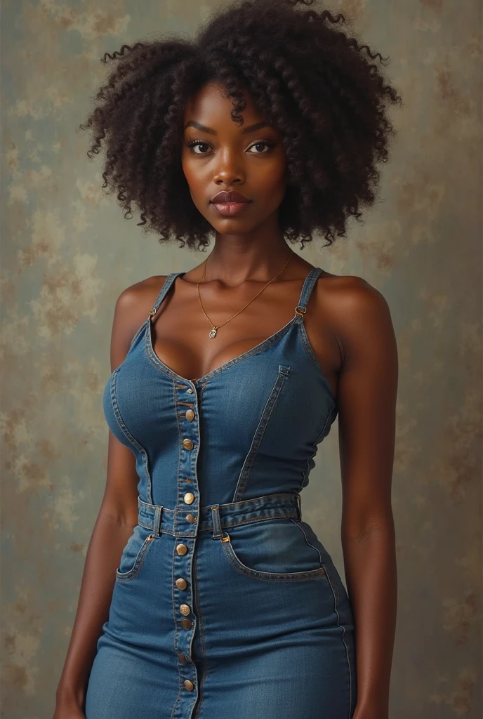 1 Garota afro americana de camisola transparente