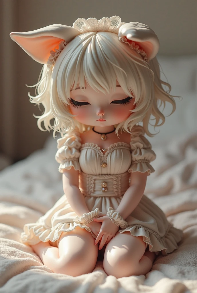 masterpiece, best quality, 8k, cinematic light, ultra high res, chibi, 1girl, mature, sexy, nsfw, white dress, white thighhighs, high heels, earrings, flower, <lora:chibi-v1:1>
