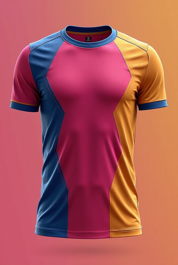 Pink soccer jersey for kids with blue details 