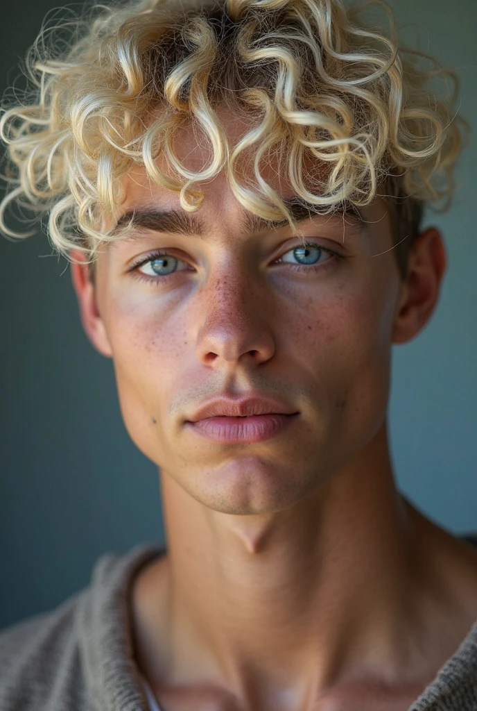 A hot 18 year old young man with a giant hard cock, blue eyes and thick blond hair