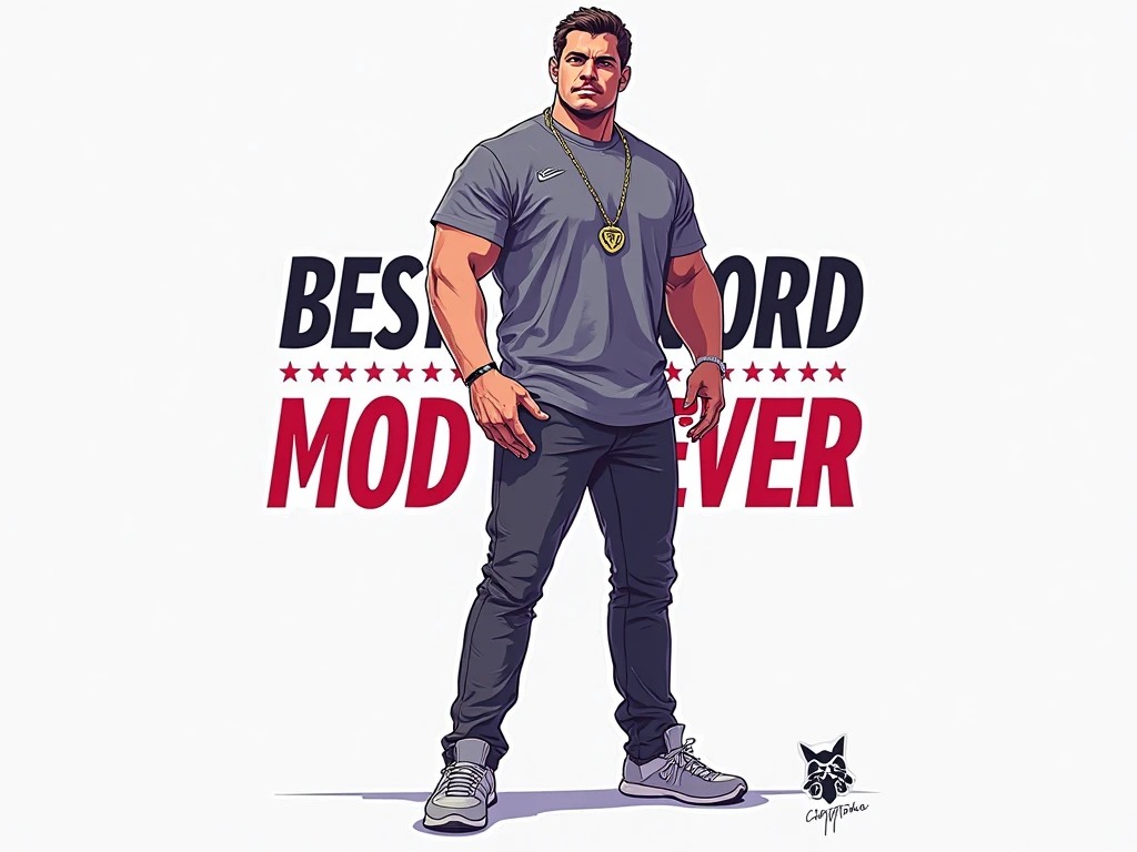 (magazine cover), with text, solo, 1boy, (Huge Muscular black man as a security guard, wearing blue sports hoodie) (short hair), pectoral, sunglasses, abnormal muscle size, very big muscle, (tan skin: 1.2), (crotch bulge: 1.2), absurdly muscle size, huge pectoral, wide pectoral, (bara pecs: 1.4), (hairy chest: 1.1), short hair, short bearded, simple background, masterpiece, high detailed, 8k, high resolution, --style 250, -- v 6.0