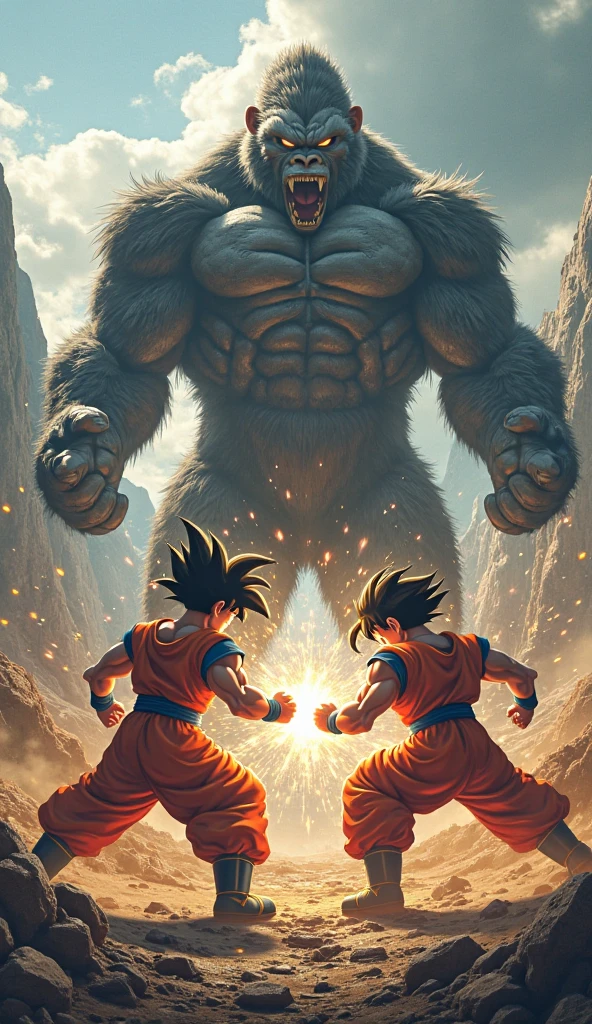 Goku fighting against Jiren Ozaru