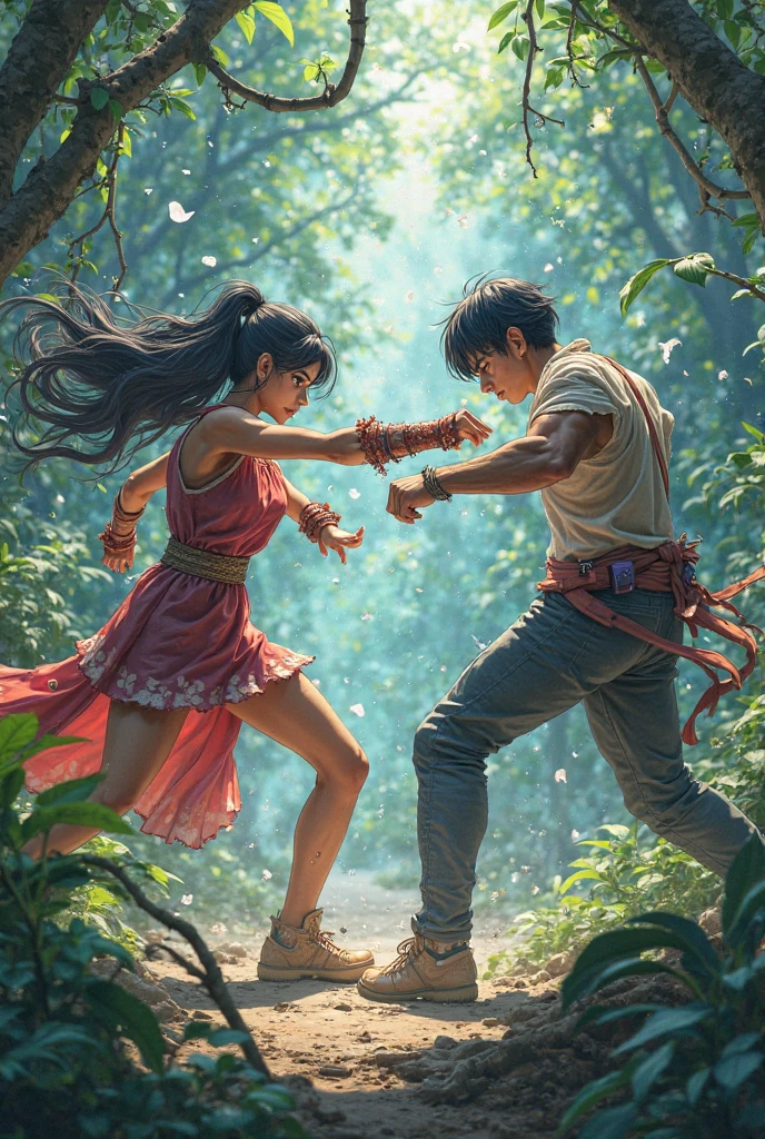 A strong boy and strong girl