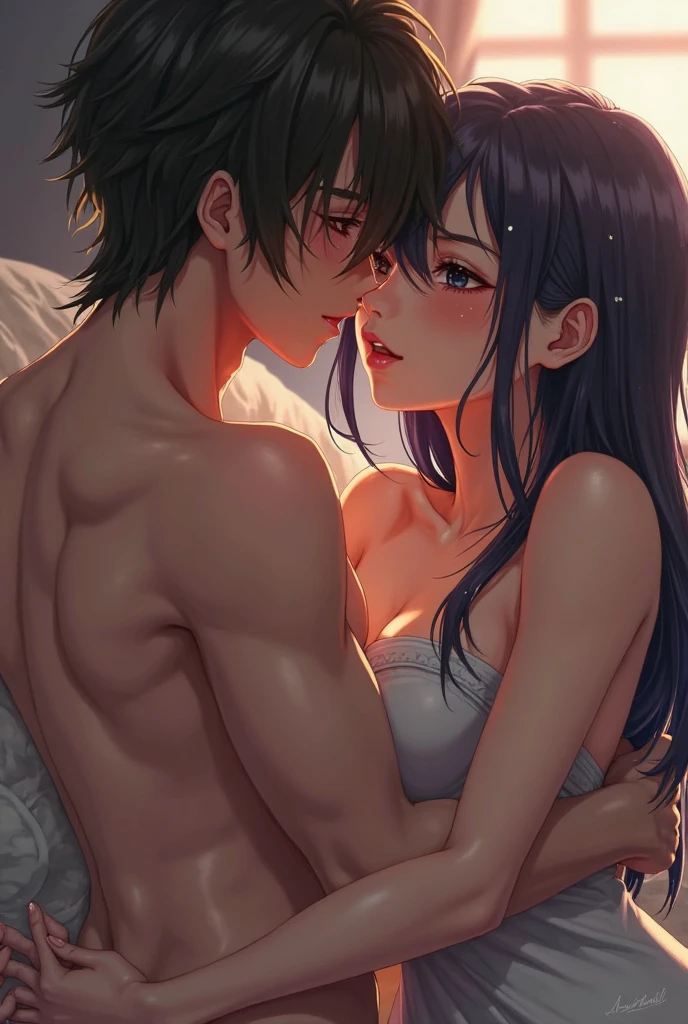 (Multiple males and only one female:1.2)、(Having sex:1.3)、(masutepiece:1.5)、(top-quality:1.5)、(16k wallpaper:1.2)、(Photorealsitic:1.2)、(ultra-detailliert:1.2)、(超A high resolution:1.2)、super-detaild skin、Detailed and clean eyes、(A man is touching a woman:1.3)、(sodden:1.5)、(The whole body is slimy:1.6)、Dark room in a love hotel、on the beds、mirror walls、Natural Color Lip、Sleeping on your back、(Purple Lingerie:1.3)、Semi-long bob hair、large full breasts、Seen from above、Screaming
