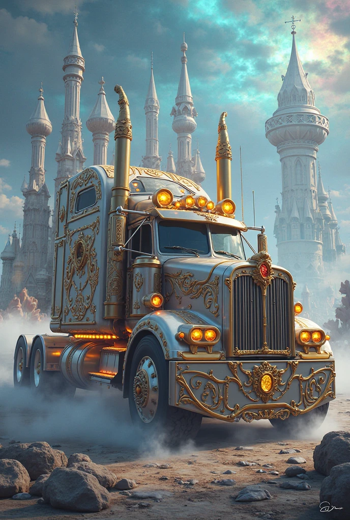 <lora:1001ArabianNightsV3:.9> 1001ArabianNights truck on road