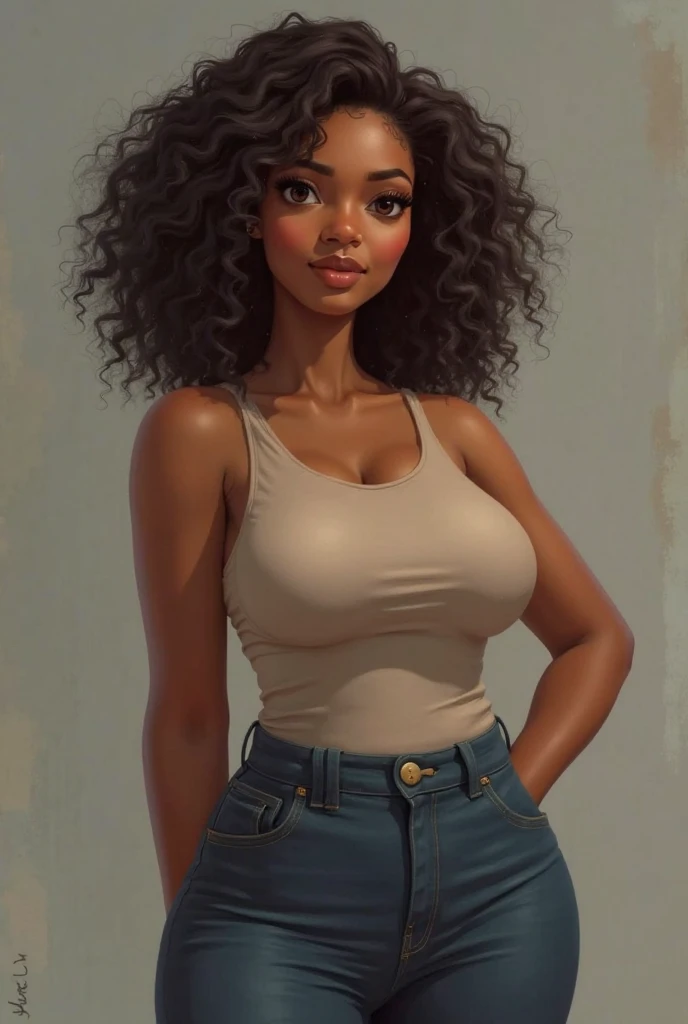 a woman with long braids and a black top posing for a picture, a pastel inspired by Chinwe Chukwuogo-Roy, trending on cg society, hurufiyya, beautiful face!!, beautiful face!, beautiful face!!!!, beautiful gorgeous, black hair in braids, very dark brown skin!, gorgeous beautiful, ryan kiera armstrong, extremely beautiful, beautiful portrait