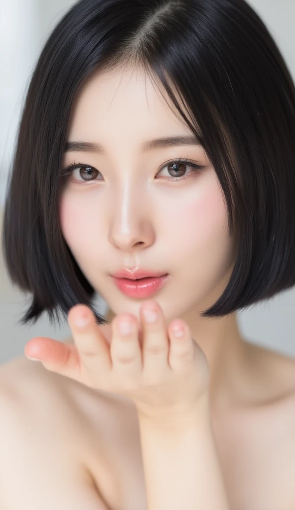 (bukkake, cum on face:1.3), (masterpiece:1.3)、Very fine finish、(anatomically correct), (High resolution、8k:1.3)、(highest quality、Ultra-realistic as a photo:1.5)、Sharp focus, 超High resolutionの顔、The face is in focus、Ultra high definition and beautiful eyes、Eyes are symmetrical:1.3、High quality and beautiful skin、Firm Skin、Japanese women, 18-year-old、very cute、very cute、(topless, tits、small breast), Natural Makeup, Glossy lips、Strange facial expression, Wet eyes:1.3, blush:1.3, Embarrassing:1.3、View Viewer ,short hair, One hand on face, bust shot