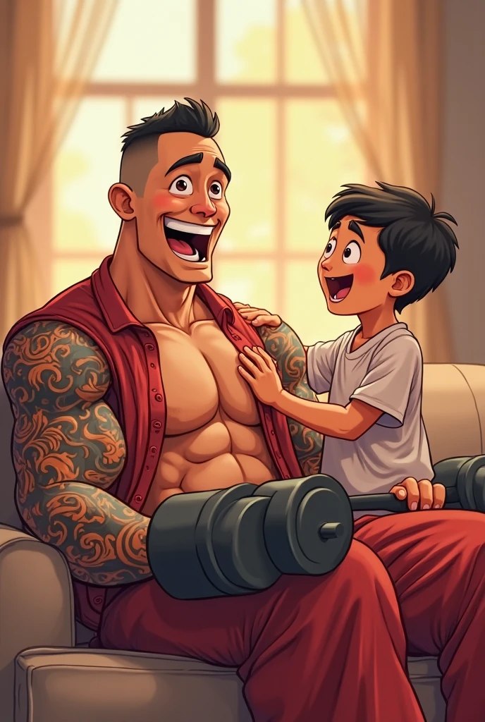 dois homens jogando nintendo wii , peito fofo, corpo fofo, um tipo masculino, musculoso, peito peludo, muito fofo, escandalosamente fofo, um enorme, barriga fofa , Super fofo