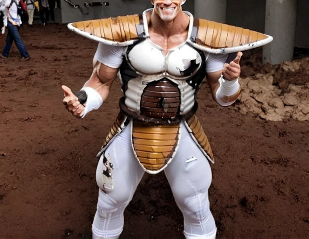 ((cinematic photography)), ((tmasterpiece)), Anthropomorphic banana in banana peel armor with a weapon in the form of a banana in a banana hand, banana theme, intricate detials, intricate figures of bananas, The city behind, muscled body, muscular arms, Banana Warrior