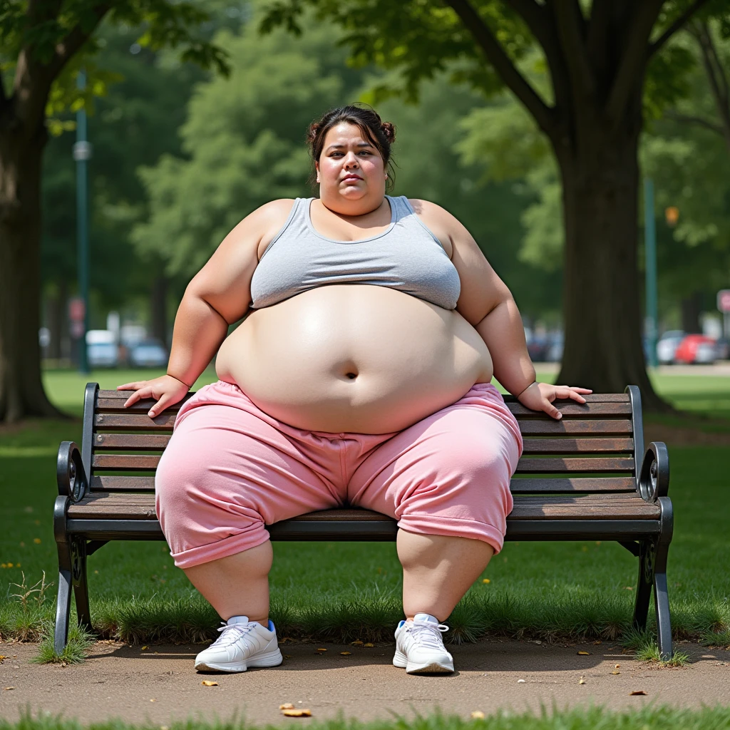 Extremely pregnant obese female youth worker