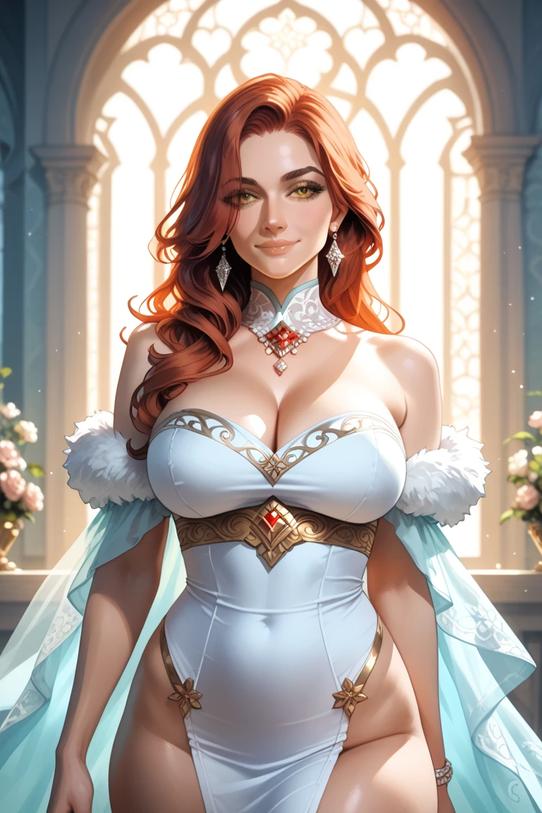 ((ultra detalhado, Obra de arte, melhor qualidade))
W3Yennefer, 1 garota, Sozinho, olhos roxos, vestir, vestindo um traje de casamento deslumbrante, bridal veil, dentro de uma bela igreja, with her hands on her hips close up of a blonde woman with freckles on her face, sardento pale skin, with sardas, light sardas, light cute sardas, very light sardas, hint of sardas, elegant sardas, sardento, ginger hair with sardas, cute sardas, red hair and sardas, sardas, sardas!!!, soft sardas, sardento face, rosy cheeks with sardas, white sardas